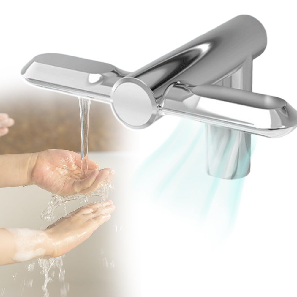 HCAUYNN Air Hand Dryers for Toilets Household,Washing and Drying in One, 1150W Warm/Cold Induction Hand Dryer-Faucet + Hand Dryer