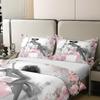 100% Cotton Black Fashion Lady Queen Duvet Cover 3 Pcs Eiffel Tower Paris Landscape Bedding Set for Girls Teens Women Pink Rose Bowknot High Heels Romantic Comforter Cover,2 Pillowcases,No Comforter view 3