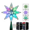 Christmas Silver Star Tree Topper Lights 11in 10LEDS, Eight-Point Star, Smart App Remote Control Topper Lighted, LED Color Changing Tree Star Sync with Music, Dimmable, Timer, Xmas Party Gift Dcor view 1