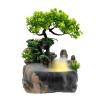 GEYOPMID Indoor Water Fountain Desktop Decor, Zen Meditation Indoor Waterfall Feature with Automatic Pump Atomizing Tabletop Resin Mini Rockery Fountain Fengshui Waterfall Humidifier LED Office Decor view 1