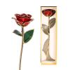 Ymiko 24k Gold Rose Dipped in Box with Display Stand Red Rose Her view 1