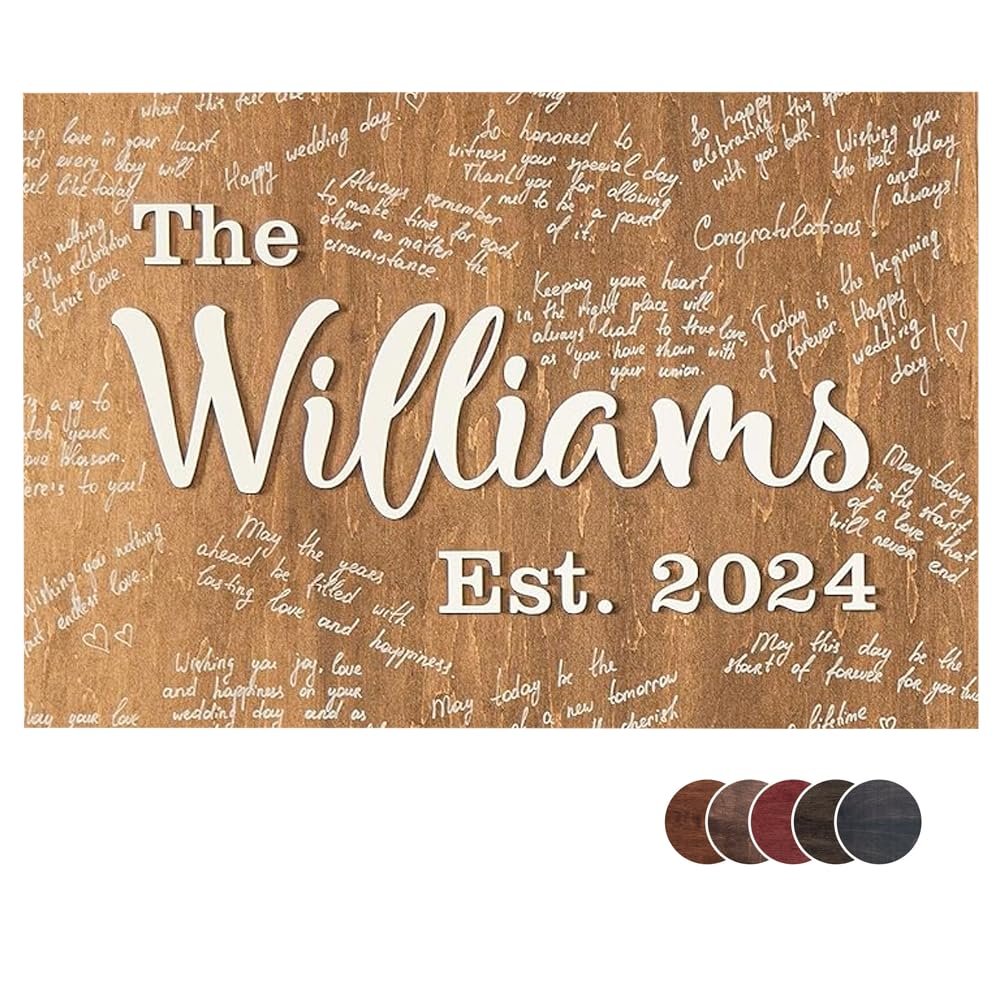 Wedding Guest Book Alternative, Personalized Couple's Names & Date, Rustic Wedding Decor Guest Book Sign Fall Wedding Guest Book Custom Guest Book Wedding Decor Unique Wedding guest Book /3