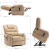 Luxurious Electric Lounge Chair for Elderly - Power Supply Recliner Sofa with 180 Flat Lying Position, Remote Control, Side Pockets - Perfect for Living Room, Bedroom, Home Theater (Beige+PU) view 2