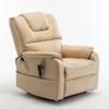 Luxurious Electric Lounge Chair for Elderly - Power Supply Recliner Sofa with 180 Flat Lying Position, Remote Control, Side Pockets - Perfect for Living Room, Bedroom, Home Theater (Beige+PU) view 3