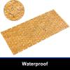 Fovlaurs Bath Mat Bathroom Runner Long Large Rugs Floor Wood Shower Bathtub Waterproof Non Slip Accessories 16x34 Inch Easy to Clean, Natural, 1 pc view 2