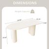 HAIZAO Modern Dining Table for 4-6, 63" Dinner Table with Smooth MDF Tabletop & Sturdy Ripple Legs, Cream Oval Fluted Dining Table for Kitchen, Dining Room, Breakfast Nook, Living Room,Office, Cafe view 2