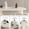 HAIZAO Modern Dining Table for 4-6, 63" Dinner Table with Smooth MDF Tabletop & Sturdy Ripple Legs, Cream Oval Fluted Dining Table for Kitchen, Dining Room, Breakfast Nook, Living Room,Office, Cafe view 4