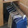 Extendable Pull Out Closet Rod - Wardrobe Pull-Out Trousers Rack, 201 Steel Finish Sliding Closet Rod With 2 Sliding Rails, Adjustable 30-80cm Extendable Clothes Rail, Space Saving Hanger Rod(600MM/23 view 1