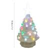 Christmas Tree Lamp,Retro Ceramic Christmas Tree,Mini Christmas Tree with Lights Tabletop Ceramic Christmas Tree Night Light Decorations for Home Kitchen Office (C) view 2