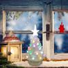 Christmas Tree Lamp,Retro Ceramic Christmas Tree,Mini Christmas Tree with Lights Tabletop Ceramic Christmas Tree Night Light Decorations for Home Kitchen Office (C) view 3