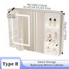 Mirror Medicine Cabinet Wall Mounted led Medicine Cabinet White Medicine Cabinet with Mirror with Defogger Dimmer Surface Mount Clock&Temp 2 Mirrored Doors Wall Mount for Makeup Enthusiasts(110x13x70c view 2