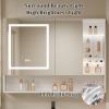 Mirror Medicine Cabinet Wall Mounted led Medicine Cabinet White Medicine Cabinet with Mirror with Defogger Dimmer Surface Mount Clock&Temp 2 Mirrored Doors Wall Mount for Makeup Enthusiasts(110x13x70c view 4