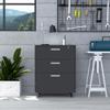 3 Drawer Rolling Storage Cabinet with Lock, Space Saving Mobile Organizer, Black - for Office, Craft Room view 1