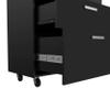 3 Drawer Rolling Storage Cabinet with Lock, Space Saving Mobile Organizer, Black - for Office, Craft Room view 4