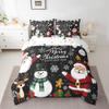 Erosebridal Christmas Queen 7 Piece Comforter Set Snowman Santa Claus Bedding Set Xmas Pine Tree Leaves Snowflake Bed in A Bag with Sheets for Kids Adults Winter Holiday Happy New Year Bed Set view 1
