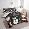 Erosebridal Christmas Queen 7 Piece Comforter Set Snowman Santa Claus Bedding Set Xmas Pine Tree Leaves Snowflake Bed in A Bag with Sheets for Kids Adults Winter Holiday Happy New Year Bed Set view 2