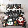 Erosebridal Christmas Queen 7 Piece Comforter Set Snowman Santa Claus Bedding Set Xmas Pine Tree Leaves Snowflake Bed in A Bag with Sheets for Kids Adults Winter Holiday Happy New Year Bed Set view 3