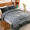 JYK Soft Fleece Bed Blanket King Size, 9 Lbs 800GSM Warm Thick Heavy Plush Blanket, 1 PLY Embossed Microfiber Mink Blanket for Winter, 85" x 95", Grey view 2