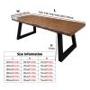YHKJLYH Computer Desk Office Desk Study Table Solid Wood Computer Desk Modern Wrought Iron Frame Office Desk Workbench for Home, Desktop Thickness 5cm Office Work Desk Writing Desk(120x60x75cm) view 3