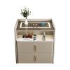 Modern Nightstand with Charging Station, Smart Nightstand, Led Nightstand, Wood Nightstand with Drawers, for Bedroom Living Room(Beige) view 1