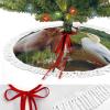 Halloween Tree Skirt,Dog and A Duck Print Tree Skirt Christmas Decorations,Holiday Tree Skirts for All Seasons view 2