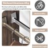 Elitix Silent 2 Mm Closet Rod w/Flange, Room Divider Rod Stand for Curtain/Windows, Heavy Duty Clothes Hanger Bar, Wall Mounted Garment Organizer Rack(Gold,65cm(25 5/8")) view 2