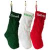 TEEAMORE Personalized Christmas Stocking Custom Name Family Embroidered Xmas Stocking for Kids Knitted Stocking for Fireplace Holiday Party Decoration 18" (3 pcs) view 1