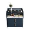 Modern Nightstand with Charging Station, Smart Nightstand, Led Nightstand, Wood Nightstand with Drawers, for Bedroom Living Room(Blue) view 1