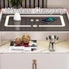 Modern Nightstand with Charging Station, Smart Nightstand, Led Nightstand, Wood Nightstand with Drawers, for Bedroom Living Room(Blue) view 4