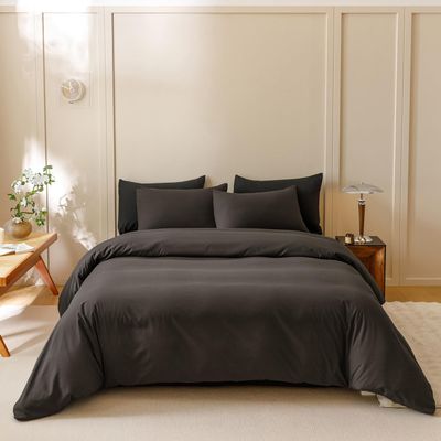Houseri Dark Brown Comforter Set Full 3 Piece Dark Chocolate Bedding Full Size Lightweight Black Coffee Bed Set Soft Comfy Quilt Blanket Full