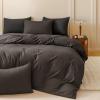 Houseri Dark Brown Comforter Set Full 3 Piece Dark Chocolate Bedding Full Size Lightweight Black Coffee Bed Set Soft Comfy Quilt Blanket Full view 3
