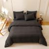 Houseri Dark Brown Comforter Set Full 3 Piece Dark Chocolate Bedding Full Size Lightweight Black Coffee Bed Set Soft Comfy Quilt Blanket Full view 4
