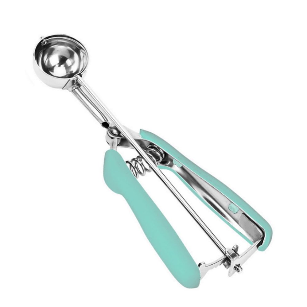 18/8 Stainless Steel Cookie Scoop, 0.8Tbsp/2.5tsp/12.5ml/0.5oz Dough Scoop, Ice Cream Scooper with Trigger Release (Mint Green)