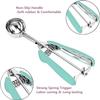 18/8 Stainless Steel Cookie Scoop, 0.8Tbsp/2.5tsp/12.5ml/0.5oz Dough Scoop, Ice Cream Scooper with Trigger Release (Mint Green) view 3