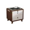 Smart Nightstand with Fingerprint Lock and Speaker, LED Nightstand with Charging Station, Wood Nightstand with Drawers, for Bedroom Living Room(50x40x50CM) view 1