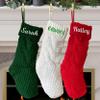 TEEAMORE Personalized Christmas Stocking Custom Name Family Embroidered Xmas Stocking for Kids Knitted Stocking for Fireplace Holiday Party Decoration 18" (2 pcs) view 1