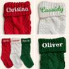 TEEAMORE Personalized Christmas Stocking Custom Name Family Embroidered Xmas Stocking for Kids Knitted Stocking for Fireplace Holiday Party Decoration 18" (2 pcs) view 4