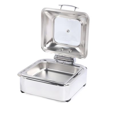 XWXLIJV Chafing Dish Buffet Set 6L Stainless Steel Food Warmer with Glass Lid Catering Warmer for Parties Dinners Catering Buffet Maintains Temperature