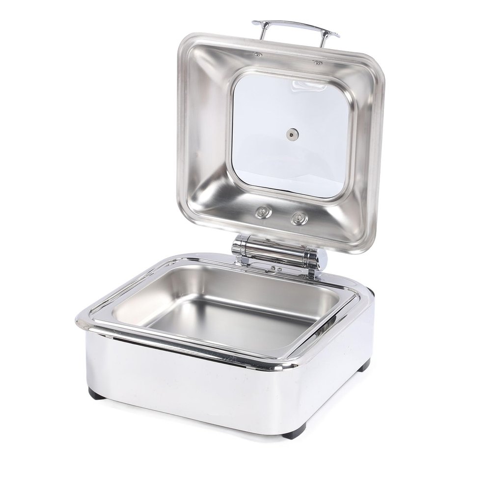 XWXLIJV Chafing Dish Buffet Set 6L Stainless Steel Food Warmer with Glass Lid Catering Warmer for Parties Dinners Catering Buffet Maintains Temperature