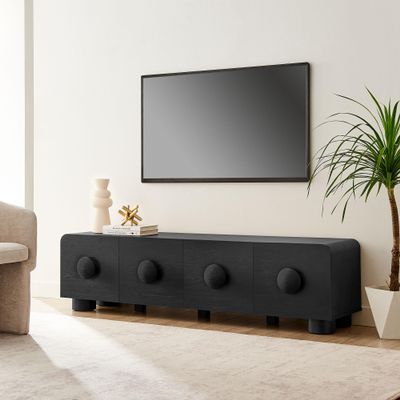 Modway Sonnet 69"" Retro Modern Low TV Stand in Black