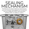 Bags n' Seals 8.75 Gallon Trash Can Under Sink with Hermetic Sealing System, Built-In Bag Dispenser, Pull Out Waste Basket for Kitchen Cabinet, Bathroom & Office, Includes 120 Scented Bags,Made in USA view 2