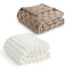 Bedsure Blanket for Couch,Light Taupe&White,50x70&50x60 Inches view 1