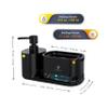 Automatic Dishwasher Soap Dispenser Set, Satisfying Squeeze Double Soap Pump, Premium Sponge Tray, Kitchen Sink Organizer, Instant Refill Soap Holder, 2 Minutes cleanup, Hand Pressed, Modern (Black) view 3