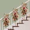 Mokylor 21.6 in Artificial Christmas Teardrop Swags, Xmas Door Stairway Pineneedle Swags Hanging Pendant Teardrop Swags Wreath for Front Door Wall Window Home Xmas Decor (With view 2