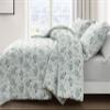 Chezmoi Collection Gigi 3-Piece Queen Size Washed Cotton Floral Comforter Set - Elegant Blue Ivory White Floral Printed Bedding Set Reversible Lightweight Comforter for All Season view 1