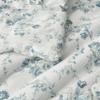 Chezmoi Collection Gigi 3-Piece Queen Size Washed Cotton Floral Comforter Set - Elegant Blue Ivory White Floral Printed Bedding Set Reversible Lightweight Comforter for All Season view 3
