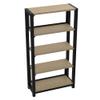 NBF Cortez Five Shelf Bookcase - Laminate Office Bookcase with Durable Fixed Shelves, Powder Coated Steel Frame - Book Shelf for Living Room, Home, Office, 38" W x 68" H view 1