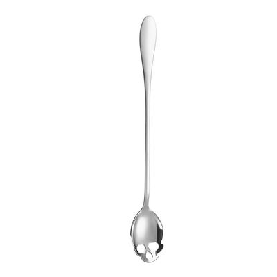 HIDEERPPY Silverware Set, 1/4/6/8/10/12 Pieces Stainless Steel Stirring Spoon Bar Milk Tea Juice Hollow Long Handle Ice Spoon, Home Flatware Set(Silver,4 Pieces)