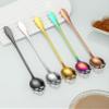 HIDEERPPY Silverware Set, 1/4/6/8/10/12 Pieces Stainless Steel Stirring Spoon Bar Milk Tea Juice Hollow Long Handle Ice Spoon, Home Flatware Set(Silver,4 Pieces) view 3