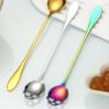 HIDEERPPY Silverware Set, 1/4/6/8/10/12 Pieces Stainless Steel Stirring Spoon Bar Milk Tea Juice Hollow Long Handle Ice Spoon, Home Flatware Set(Silver,4 Pieces) view 4